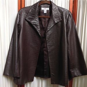 Real Clothes by Saks Fifth Ave Crocodile Embossed Leather Blazer Canada Sz 16